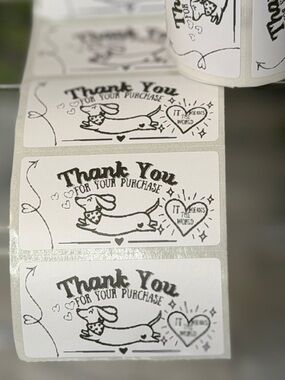 200 Dachshund Thank You for Your Purchase Stickers 2x1 Small Business Labels